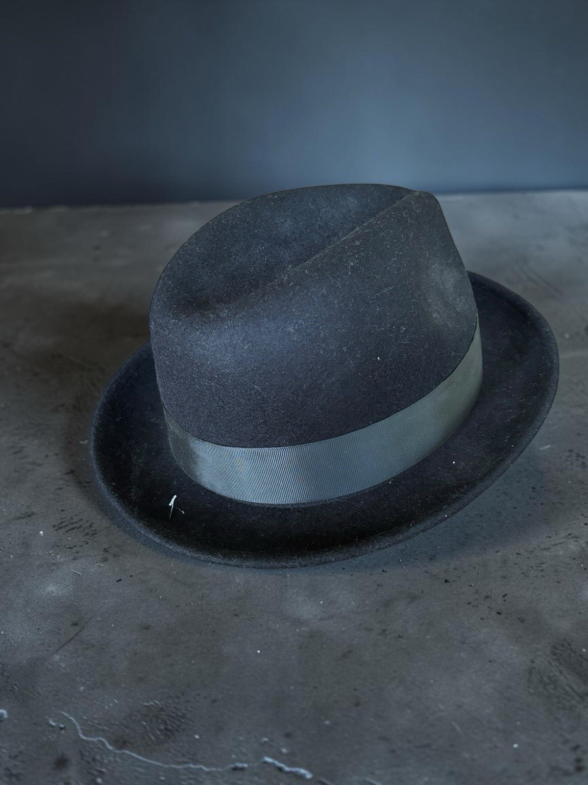 FORTINO LANDI 1940S STYLE 100% WOOL FEDORA BLACK MENS LARGE L NEW WITH TAGS