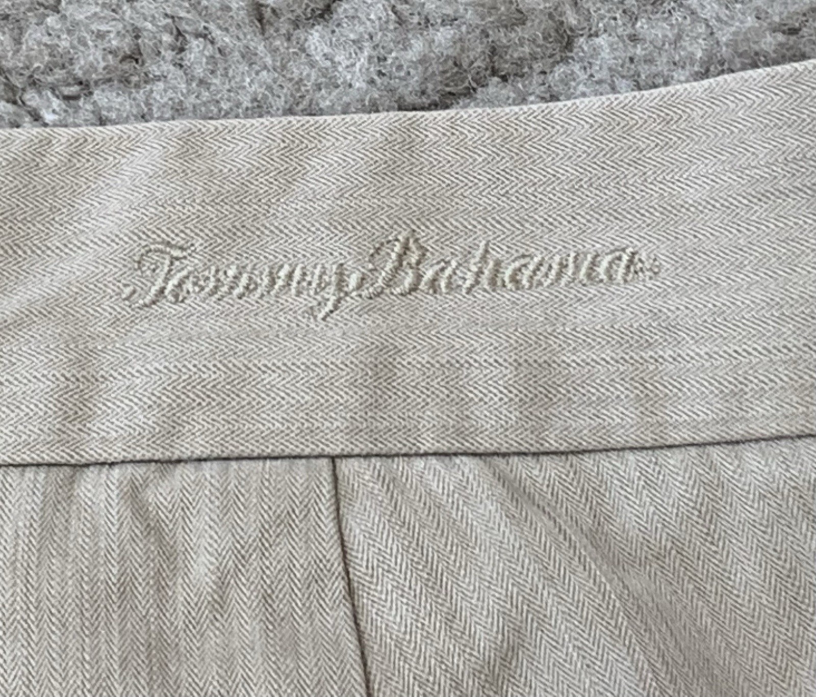 Tommy Bahama Pants Mens 36×34 Silk Rayon From Bamboo Pleated Dress Trousers Tan
