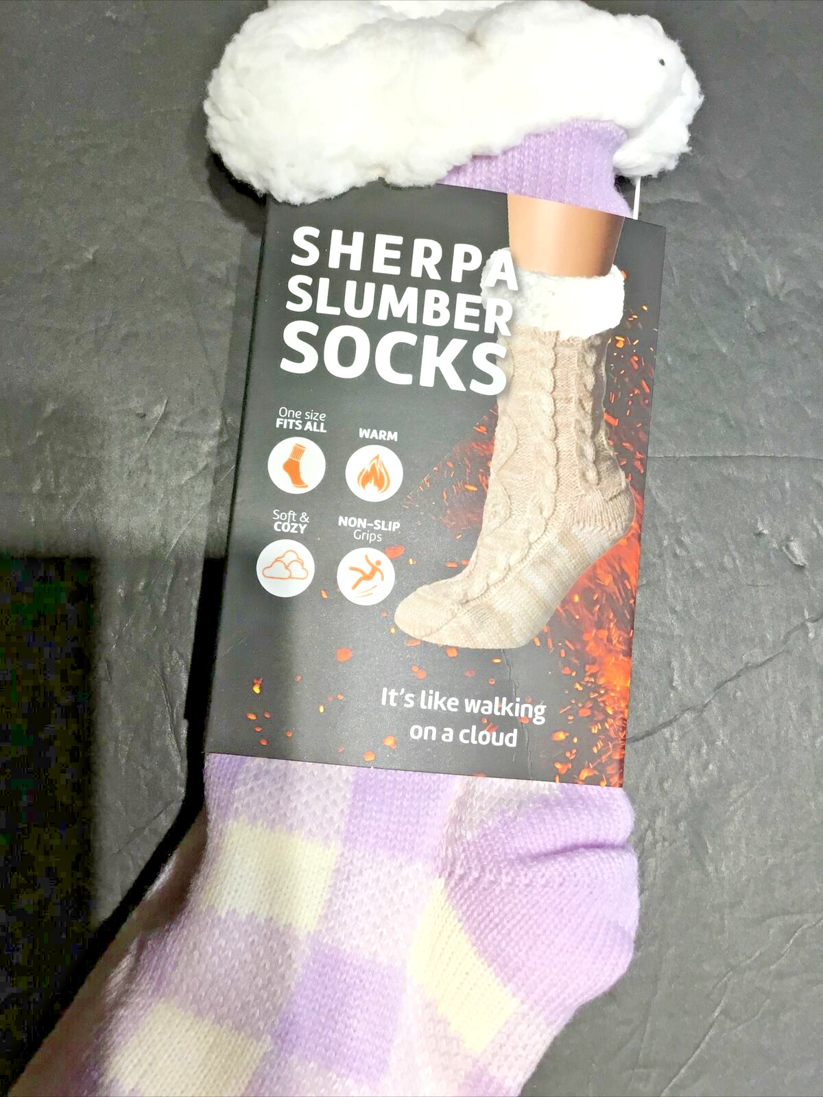 Heat Trendz Sherpa Slumber Socks – One Size Fits All Unisex /Light Purple