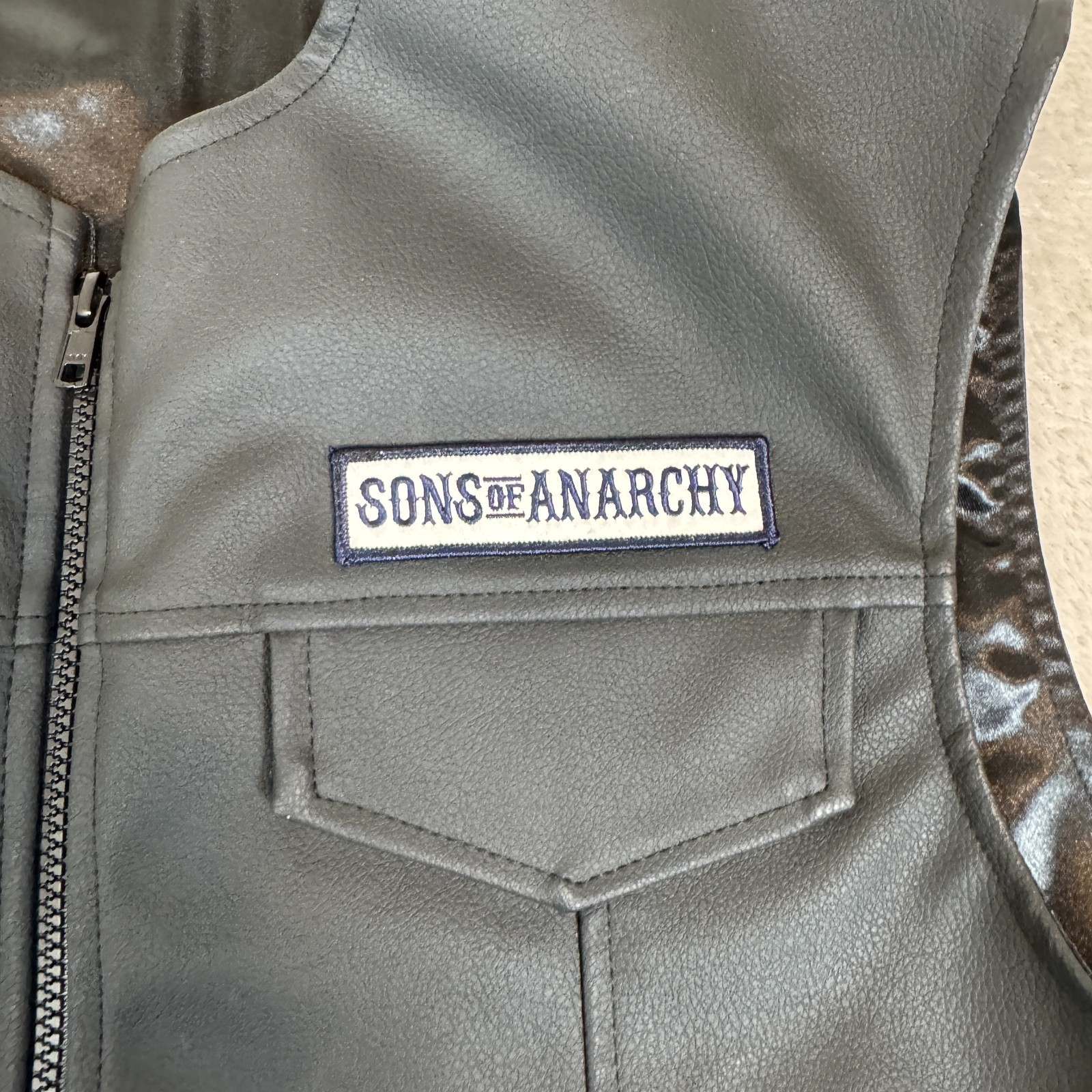 VTG SOA Sons of Anarchy Highway Biker Vest Mens L Preowned Leather Jacket Skull