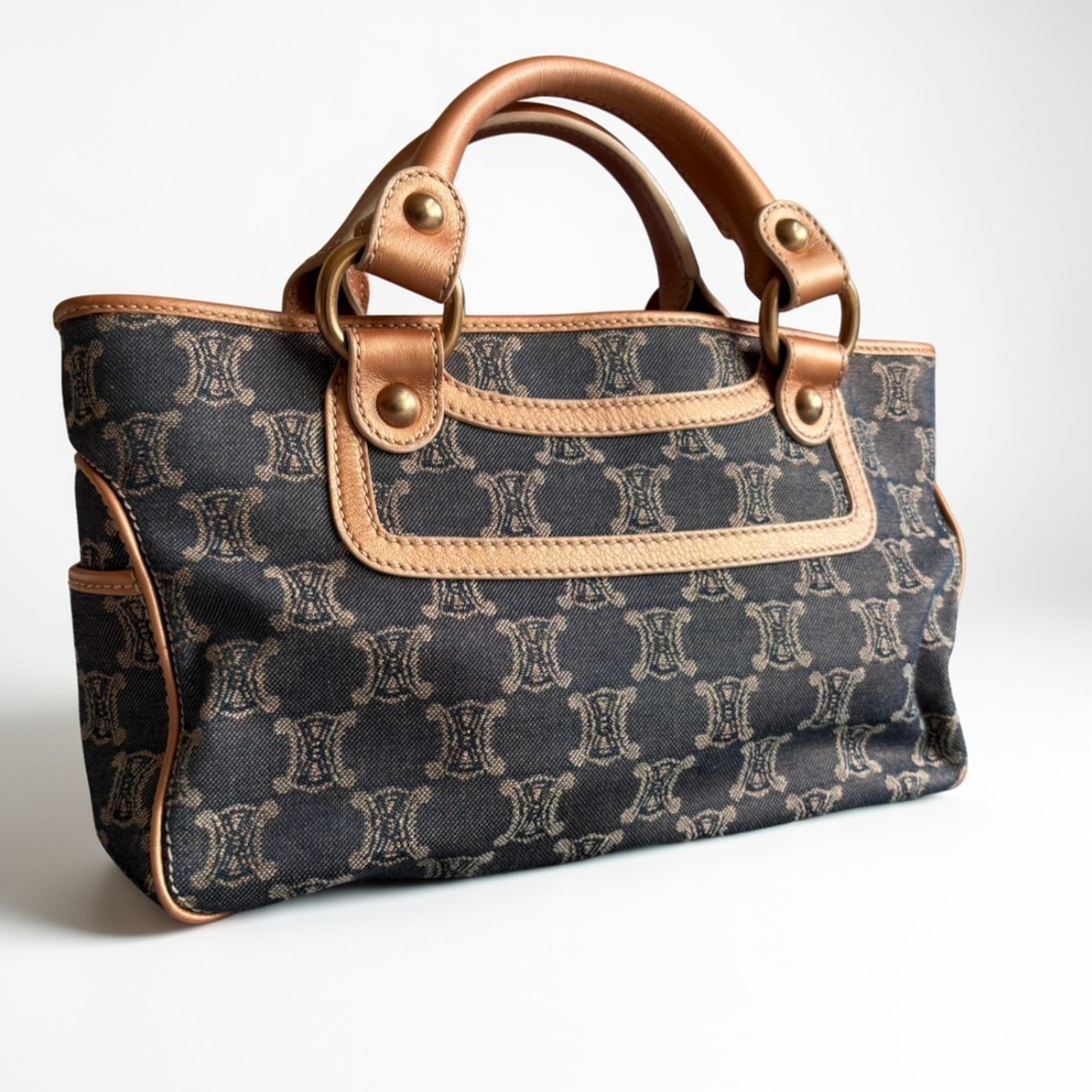 CELINE Shoulder Bag Boogie Bag Macadam Denim Authentic