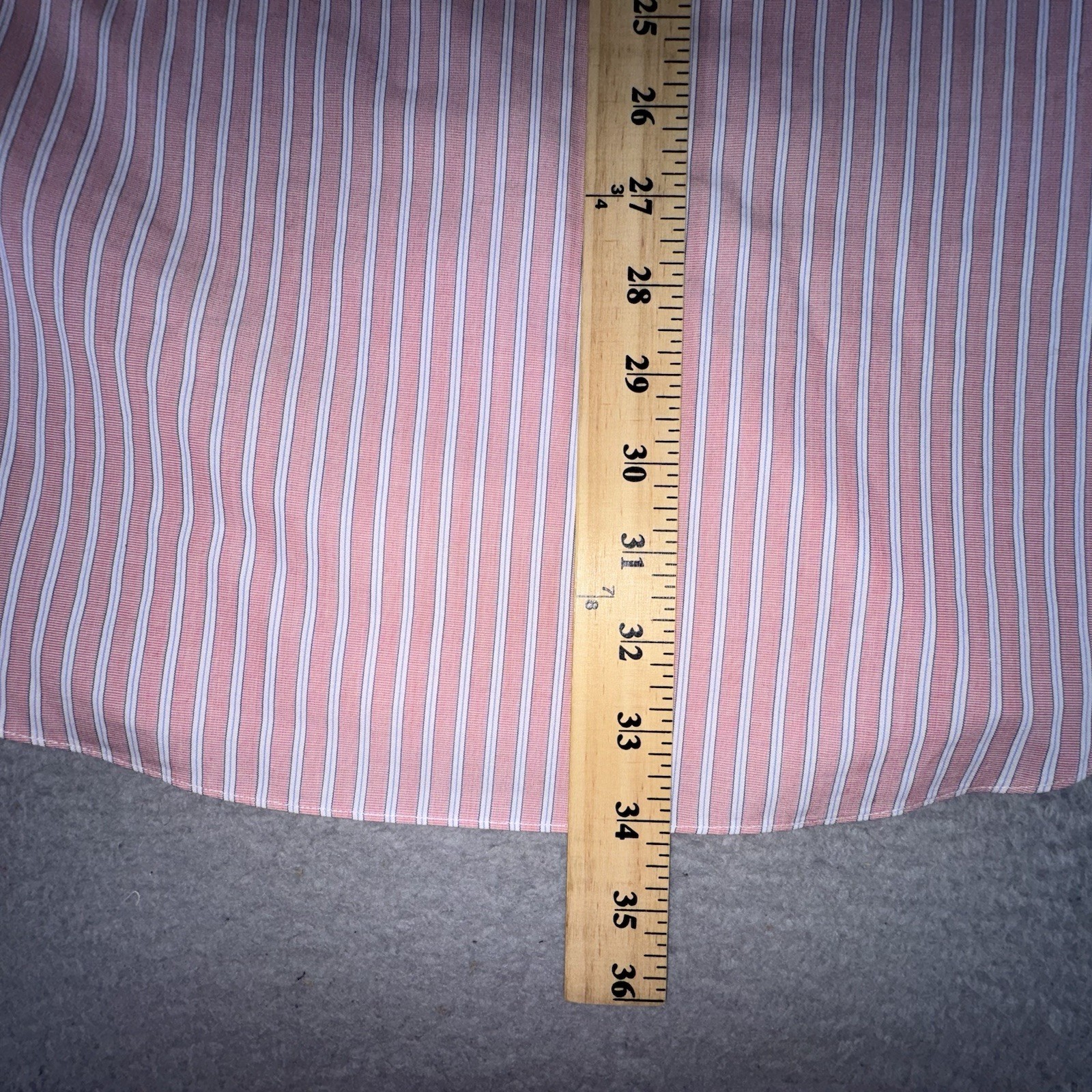 Brooks Brothers Madison Fit Pink Striped Shirt 16.5 36 Large Non-Iron Supima Men