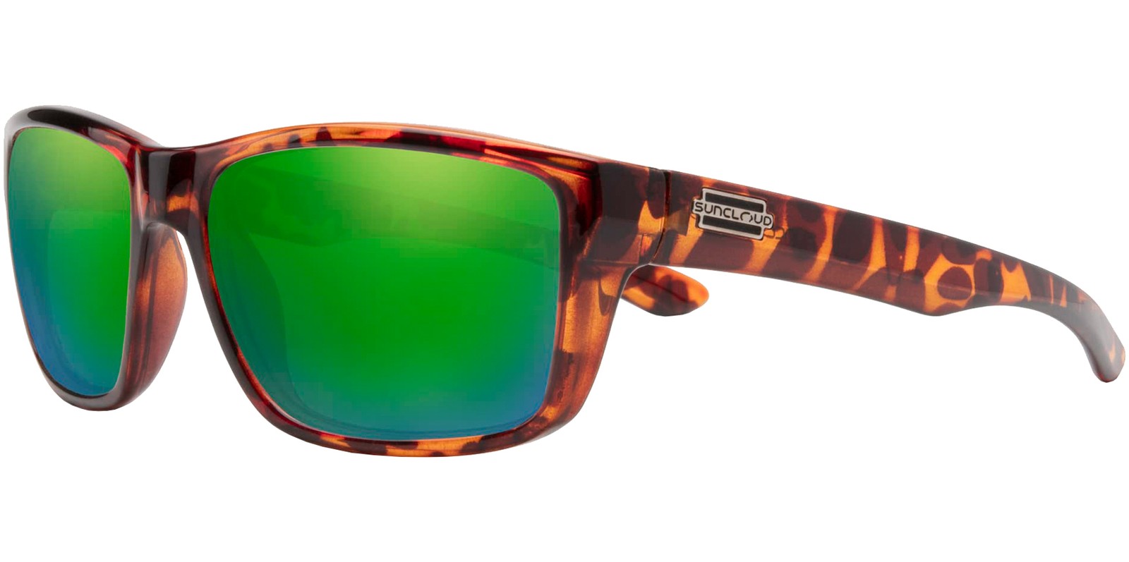 Suncloud Mayor Polarized Tortoise Square Sunglasses w/ Mirror Lens – S MAPPGMTT