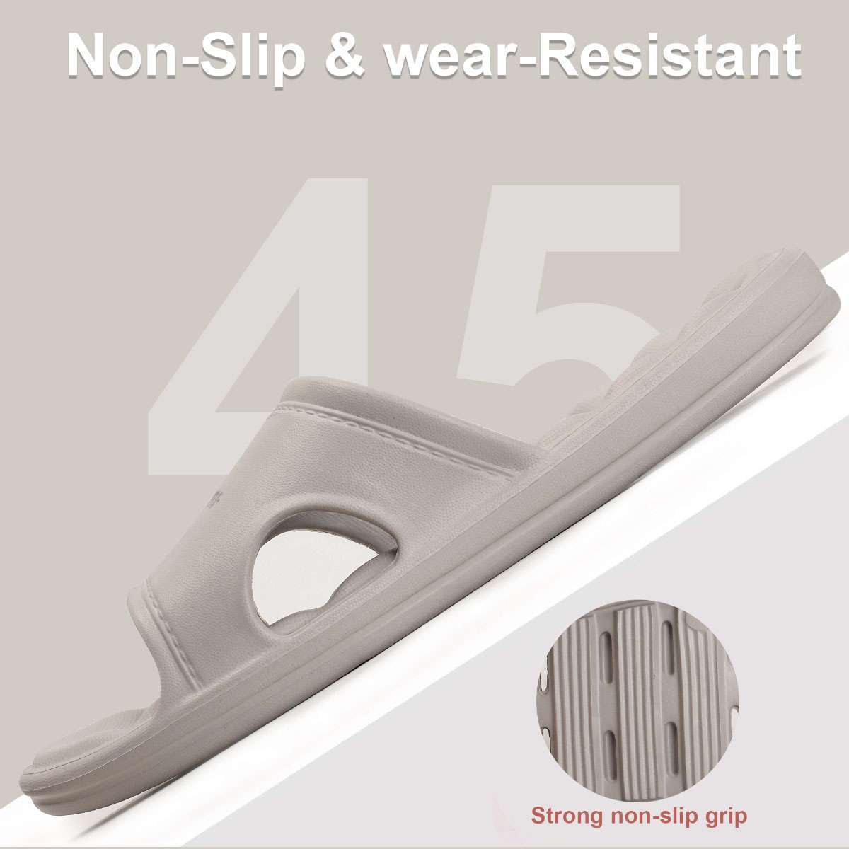 Unisex Anti-slip Soft Light Shower Slippers Bathroom Hollow Flat Sandals Shoes
