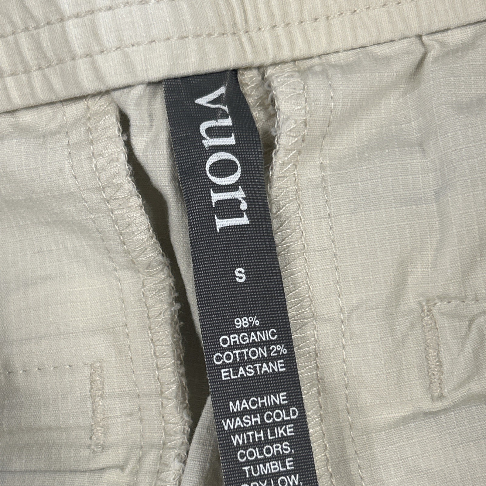 Vuori Ripstop Pants Womens Small VW401 Mid Rise Relaxed Fit Pockets Ivory Cream