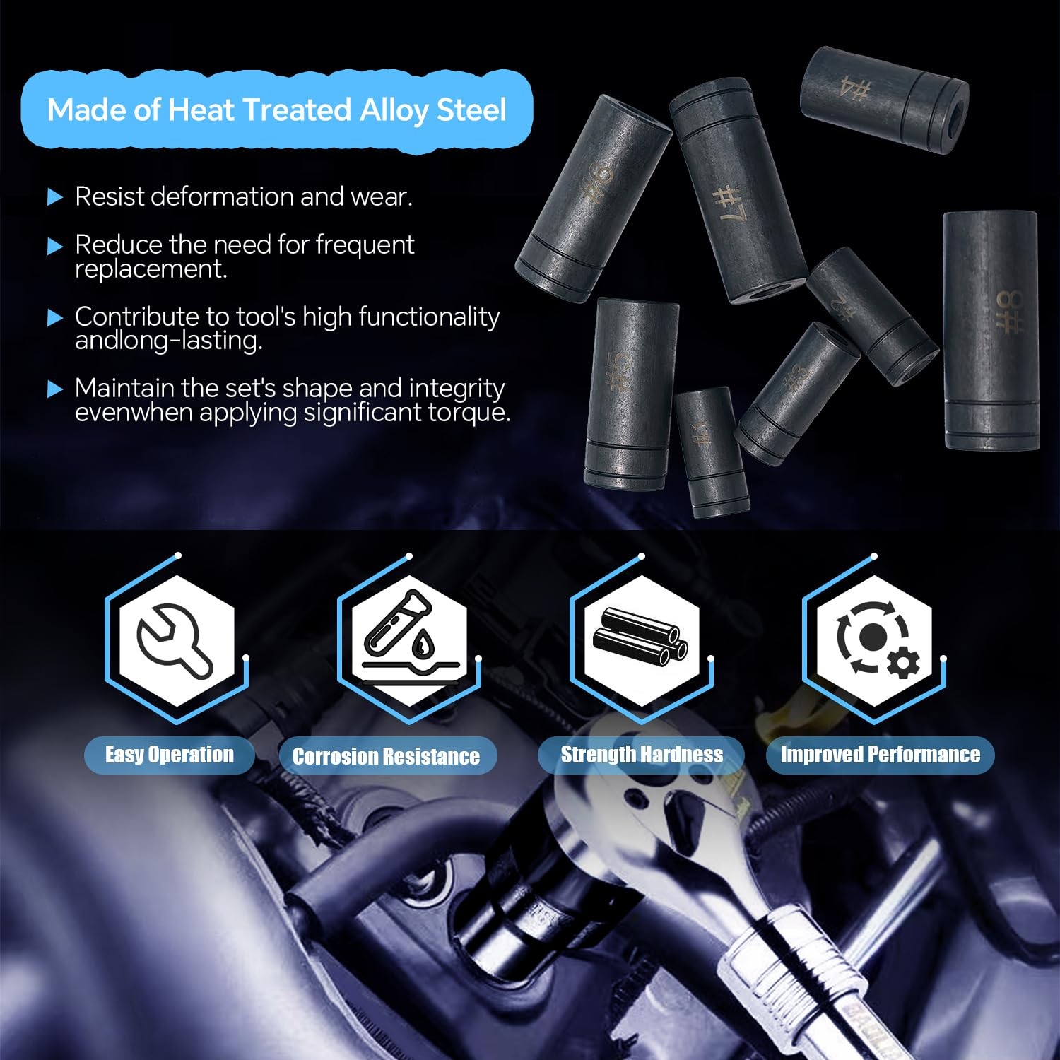 70500 Tap Socket Set, 8-Piece 1/4″ & 3/8″ Drive, Fits All MCTI Standard Taps (1