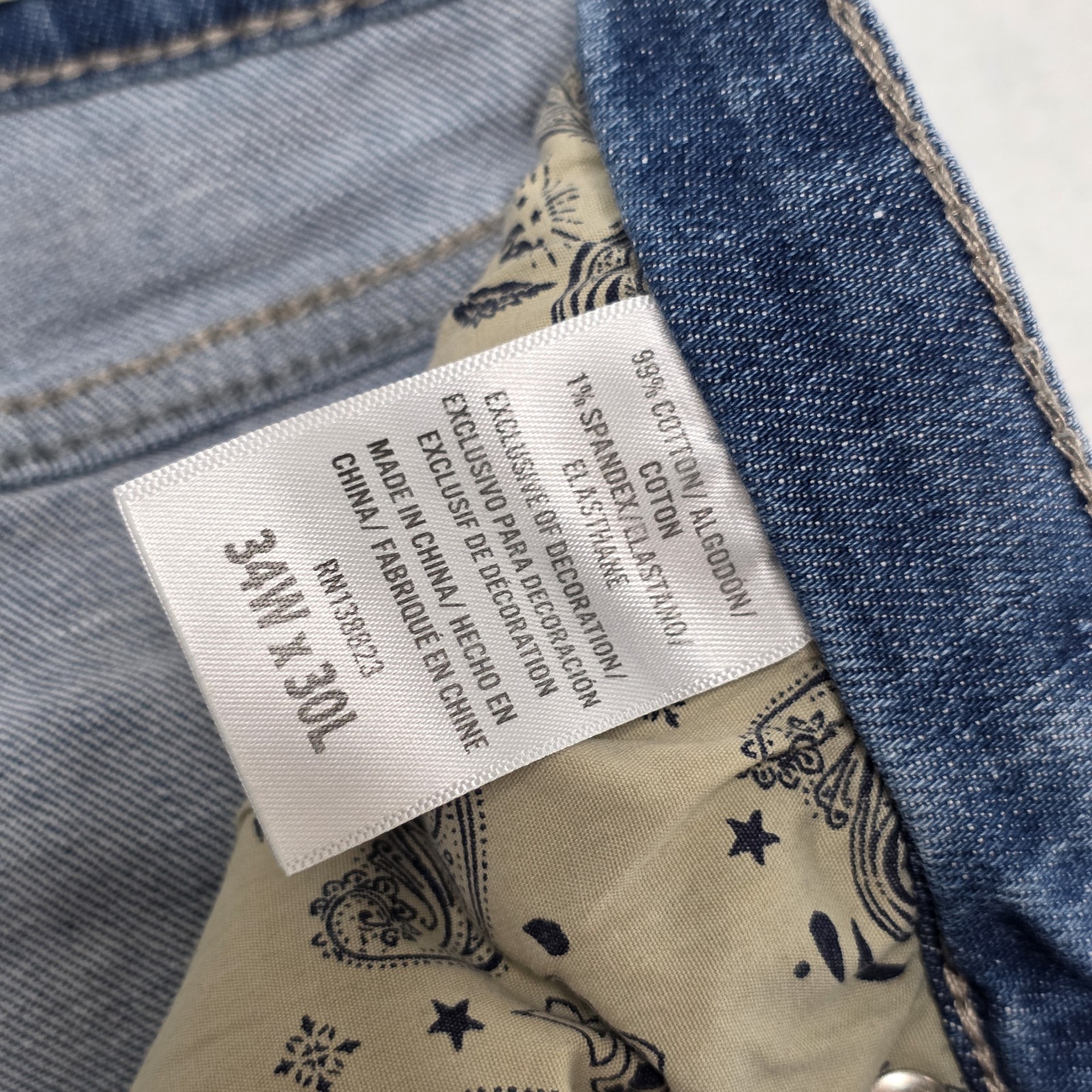 Moon Shine Spirit Mens 34×30 120 Proof Slim Straight Jeans Brad Paisley