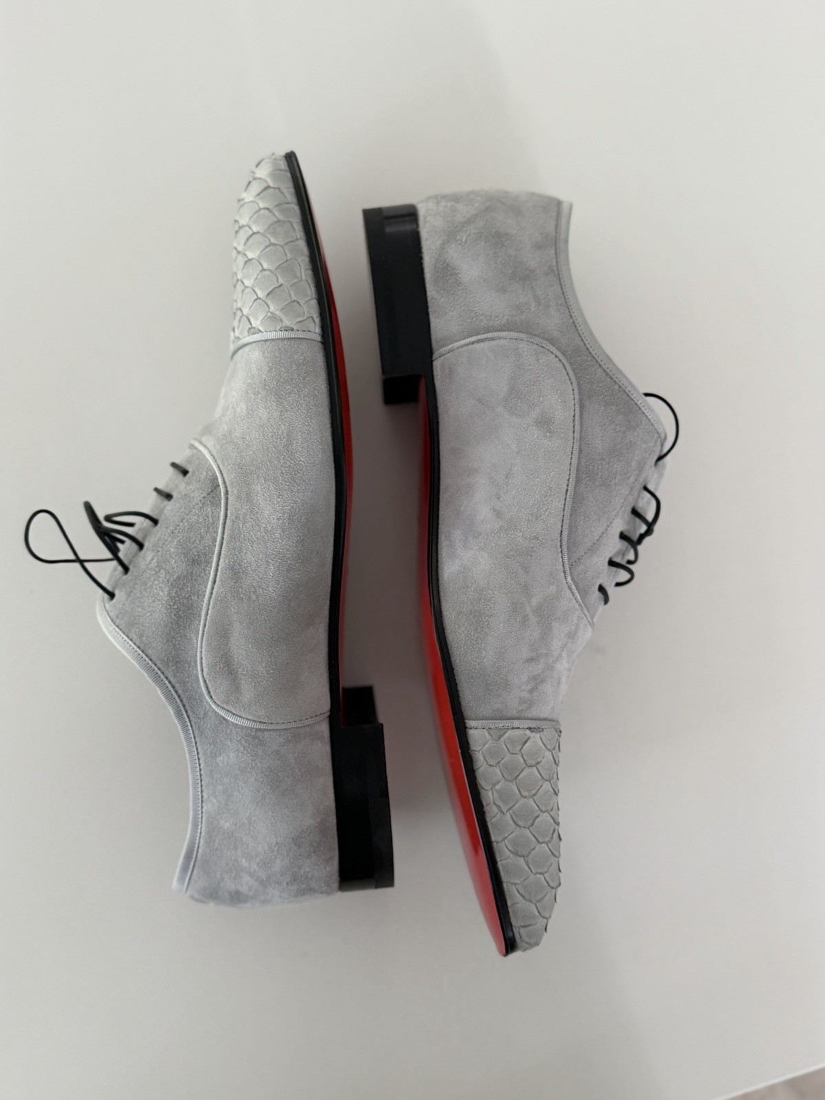 Christian Louboutin Men’s Greggo Orlato Suede & Python Red Sole 41.5 / 8.5 Us