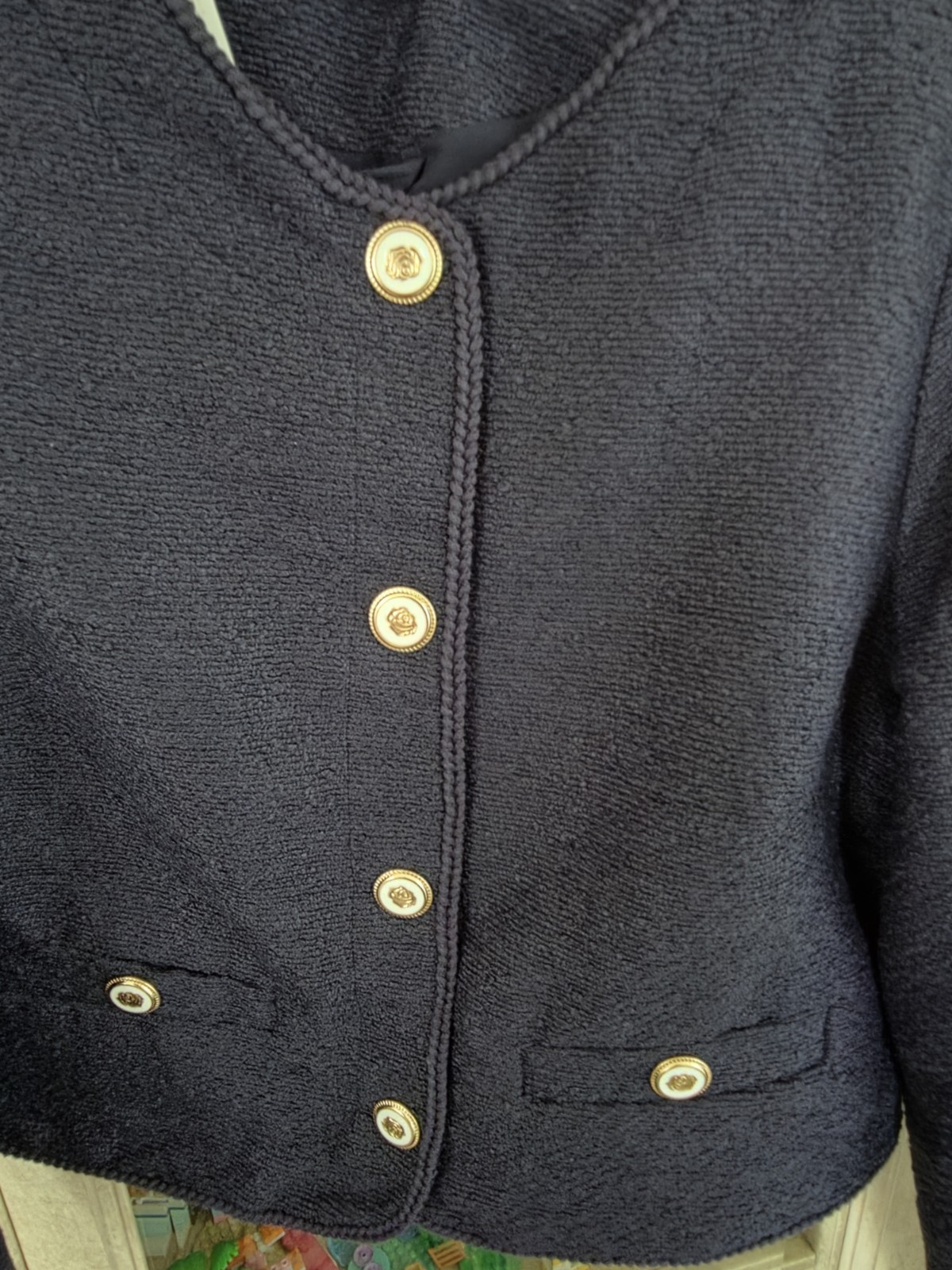 New Womens Free Assembly Crew Neck Jacket, Darkest Navy, Size Small (4-6)