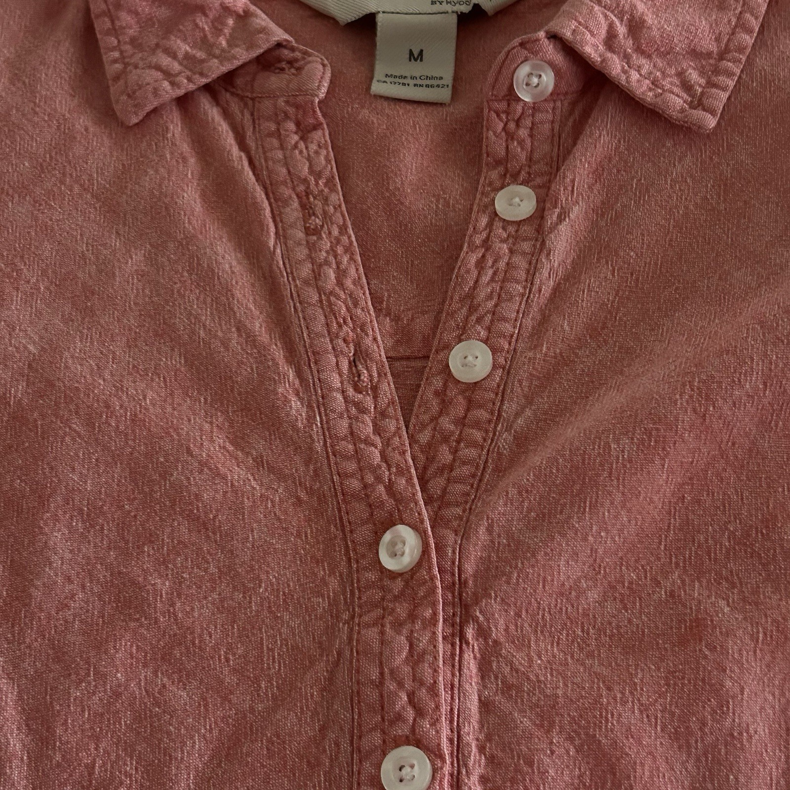 Freedom Trail by Kyodan Linen Blend Henley Tunic Shirt Dress Roll-Tab Sleeve M P
