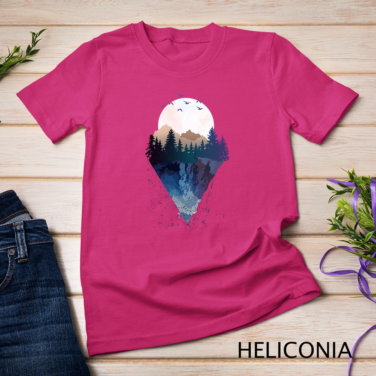 Funny Geometric Mountain Abstract Geometry Outdoor Gifts T-Shirt Unisex T-shirt
