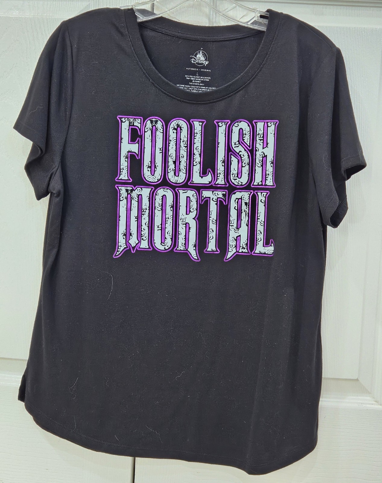 Foolish Mortal Haunted Mansion Black Shirt Size Large