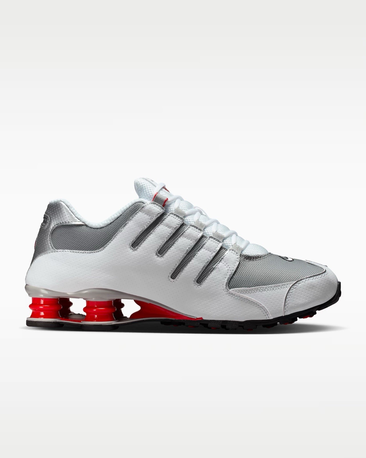Nike Shox NZ White Metallic Silver Red Running Sneakers 378341-104 Men’s Sizes