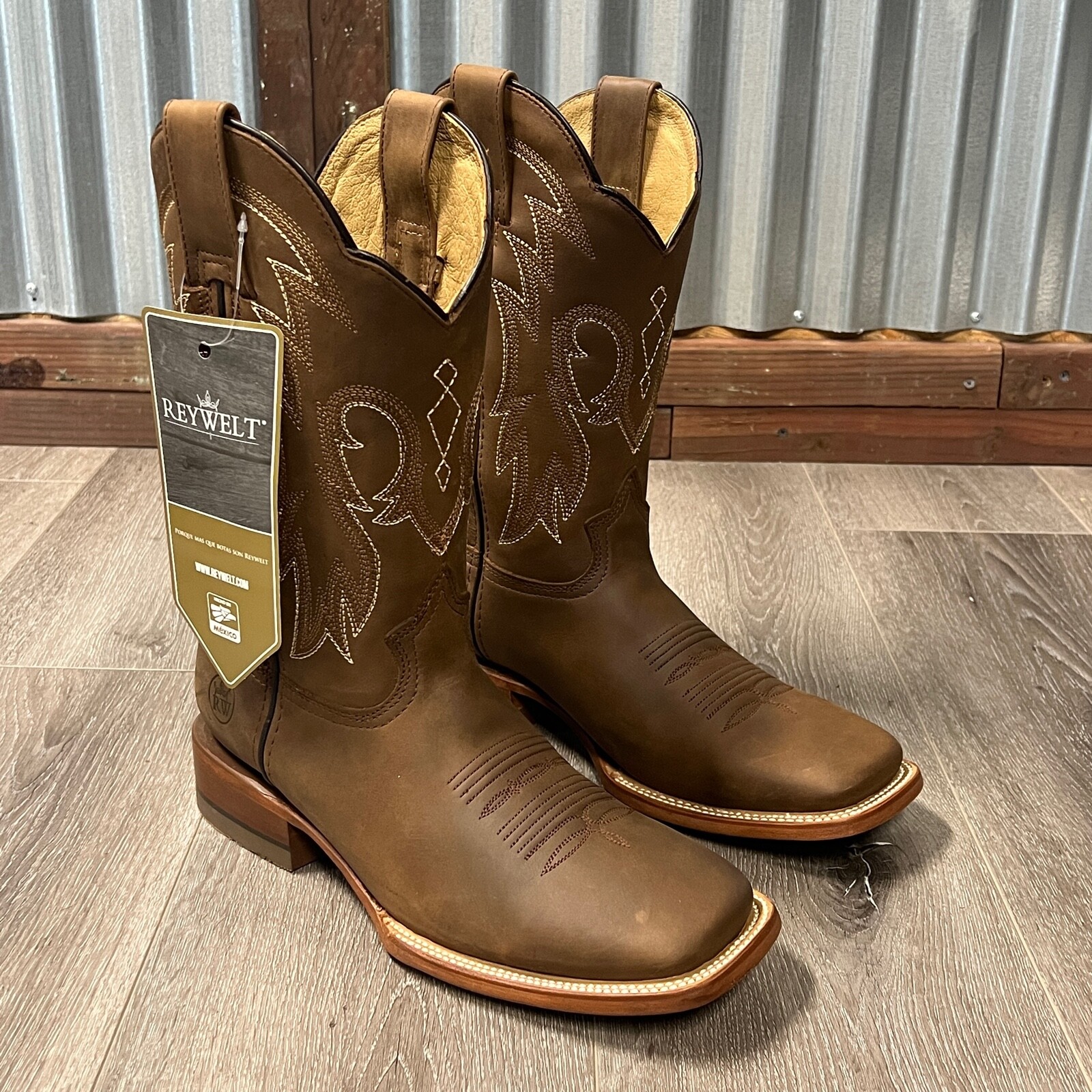 MEN’S RODEO COWBOY BOOTS GENUINE LEATHER 070 CRAZY TAN CUERO BOTAS WESTERN RANCH