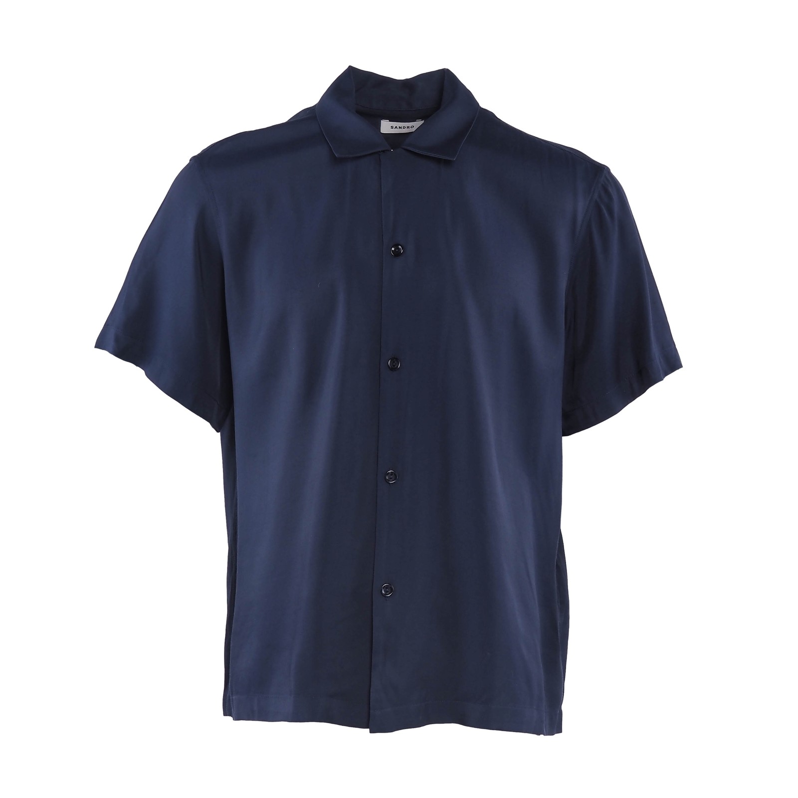 Sandro shirt blue size M men’s viscose short sleeve shirt navy shpcm01017