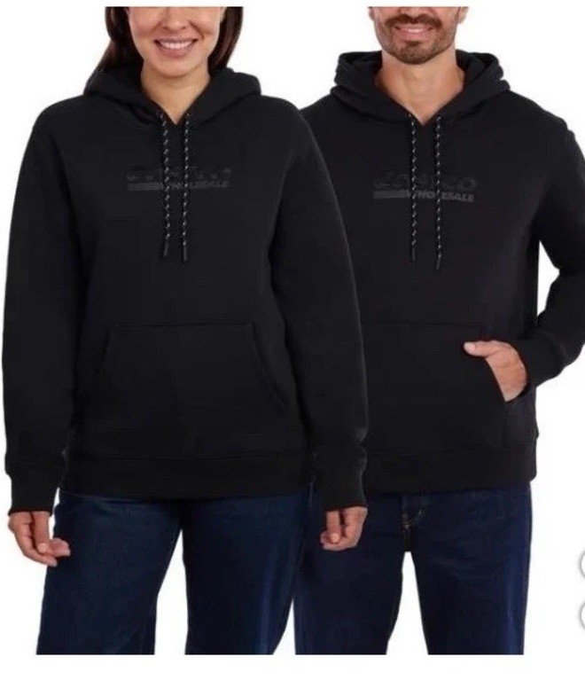 Costco Signature Black Hooded Sweatshirt Kangaroo Pocket Unisex Men M Women’s L