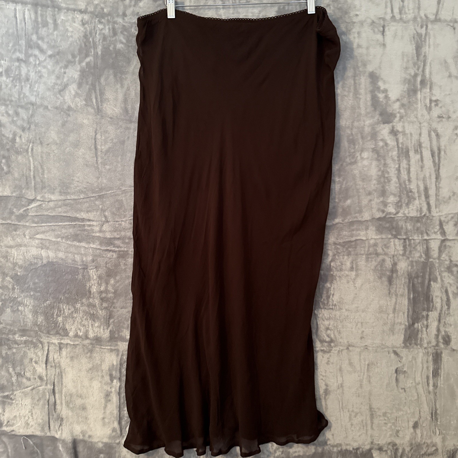 Vintage Style & Co Midi Skirt Brown Sheer Floral Size 14 Forest Fairy Artsy