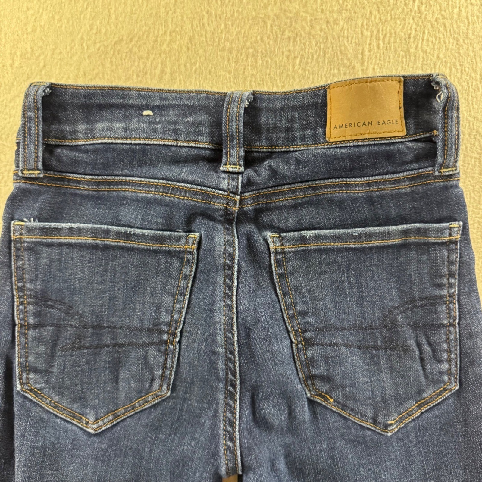 American Eagle Hi-Rise Jegging Womens 00 Short Blue Good Next Level Stretch