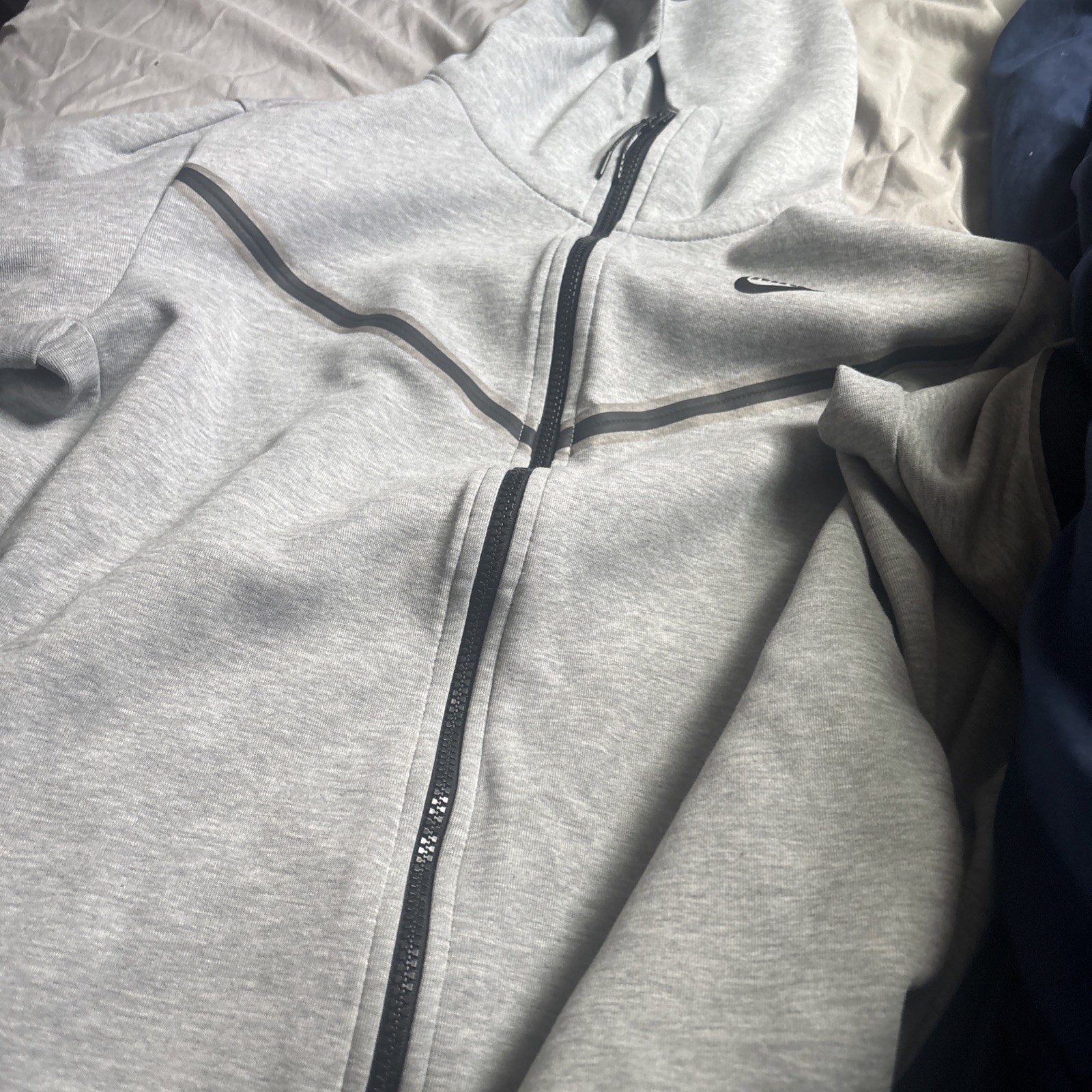 Nike Men’s Tech Windrunner Fleece Full Zip Hooded Jacket Size M Grey CU4489-063
