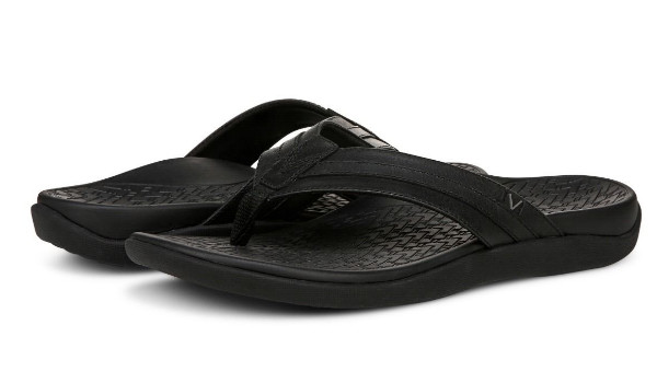 Vionic Men’s Tide II Toe Post Sandal, Black