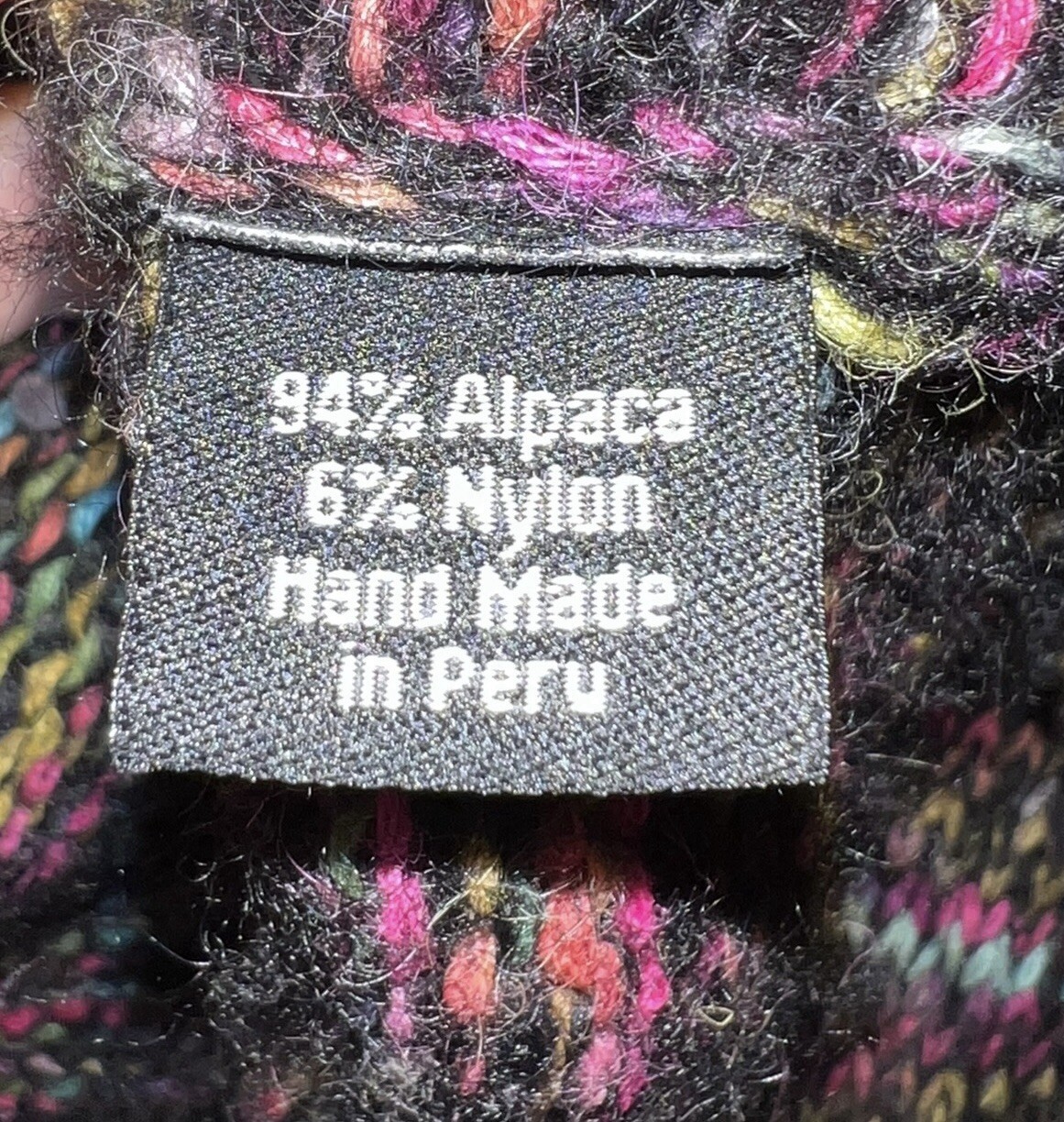 Invisible World Women’s Multicolor Sweater Sz XL Alpaca Wool Handmade In Peru