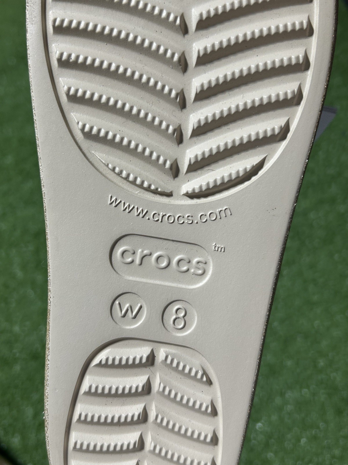 Crocs Baya Platform Golf Glitter Slide Sandal Women’s Size 8 NEW