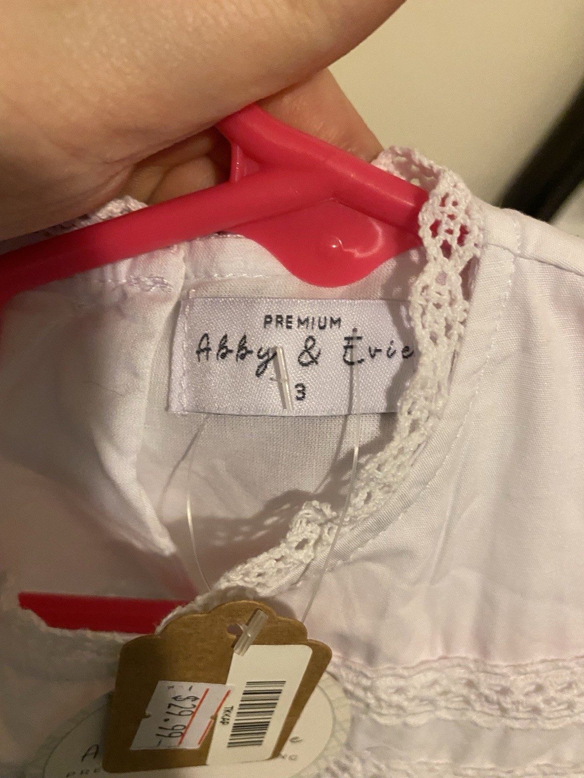 Abby & Evie Girls Size 3 White Sleeveless Fit & Flare Smocked Lace Dress