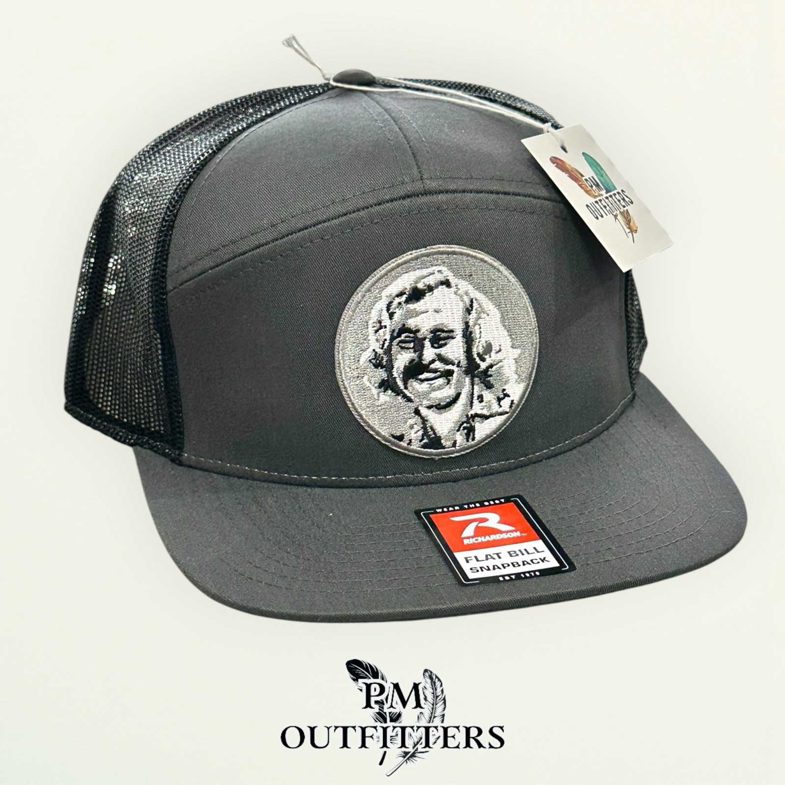 Jimmy Buffett Custom Design Embroidered Patch Richardson 168 Charcoal Black Hat