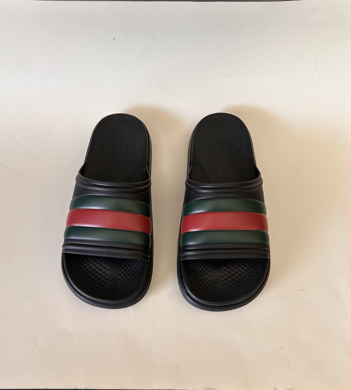 GUCCI Men’s Web Slide Sandal Black/Green/Red Size 9 (US) NIB 780286 J8700 1025