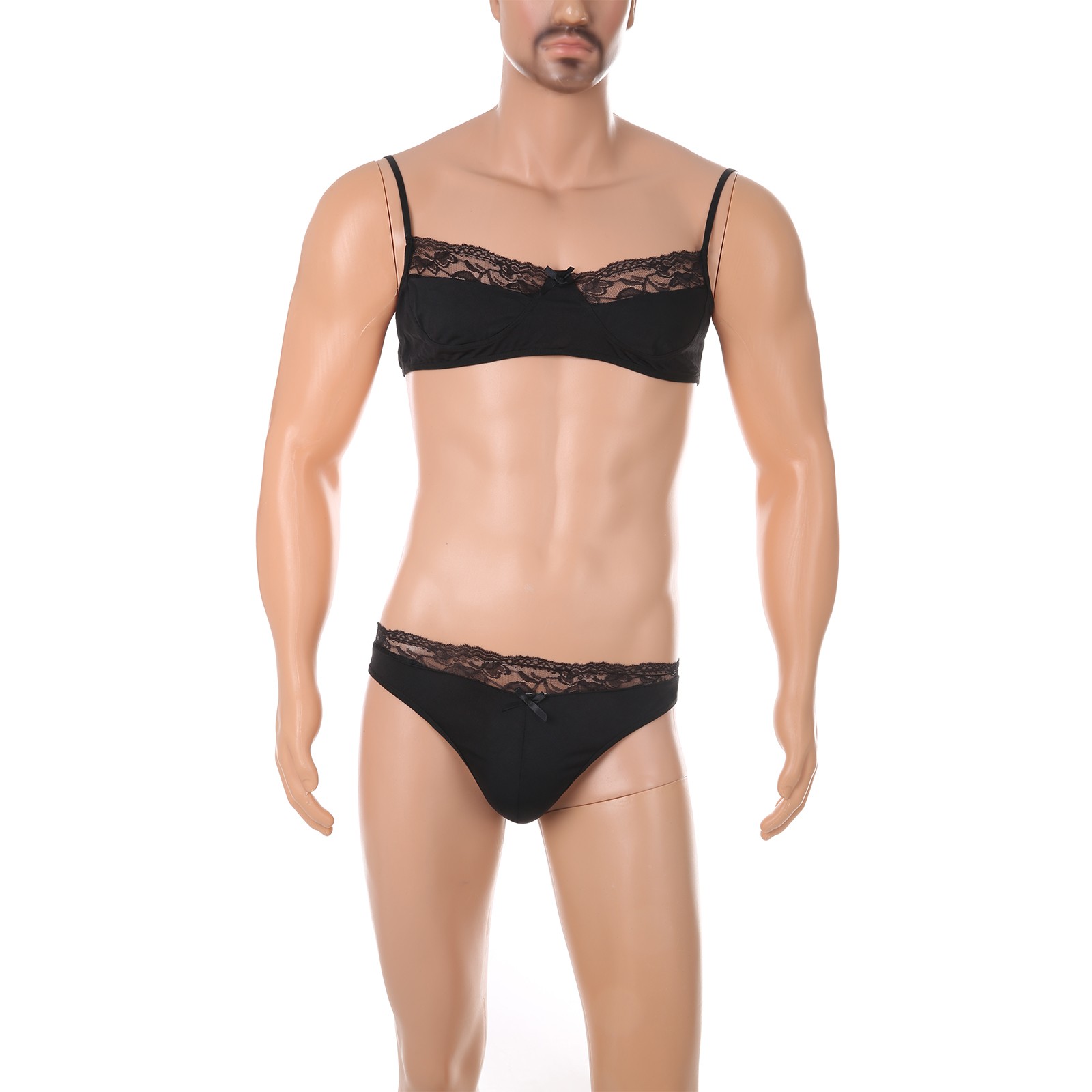 Set of Men Bra Briefs Sissy Sexy Underwear Lingerie Tops Panties Underpants