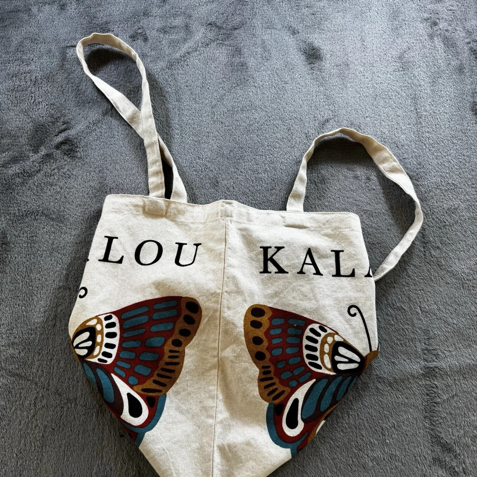 Canvas Tote Bag Butterfly 100% Cotton Shopping Reusable KALALOU Flutter