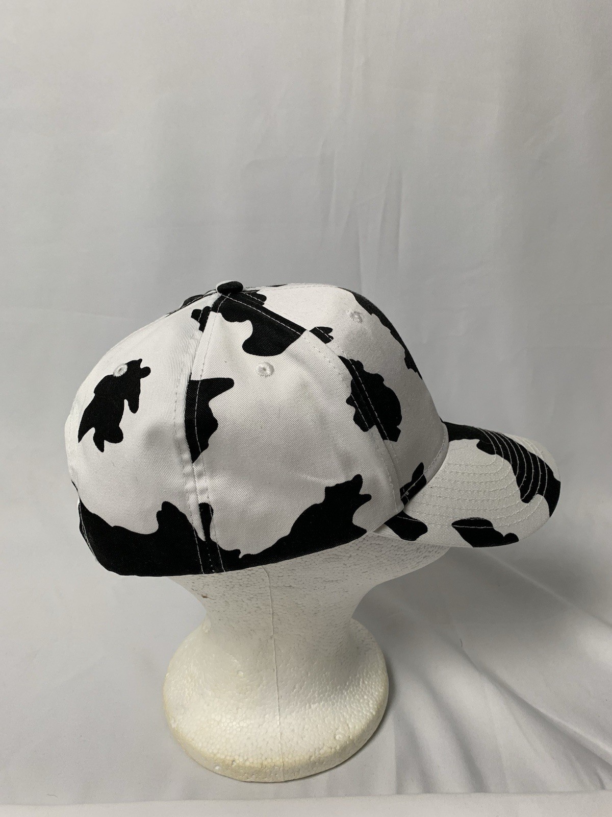 Otto Cow Pattern Cap Hat Trucker Farmer Snapback Adjustable White & Black
