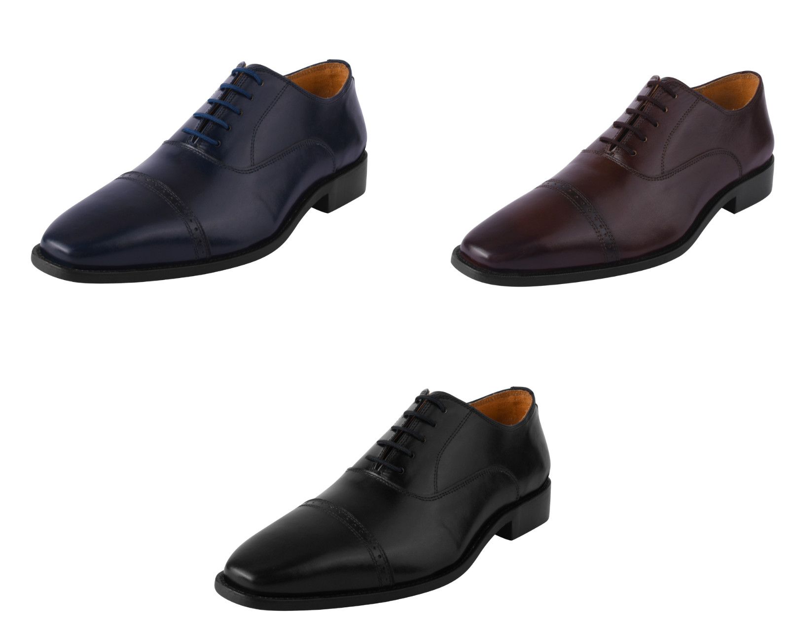 LIBERTYZENO Men’s Genuine Leather Cap toe Lace up Oxford Dress Shoes
