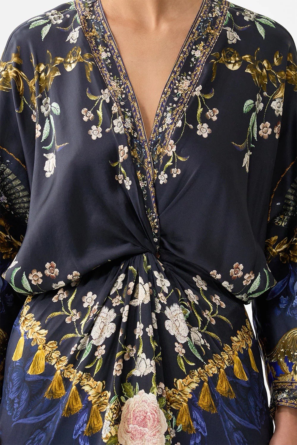 Camilla Notes From The Blue Room Twist Front Batwing Dress Size S