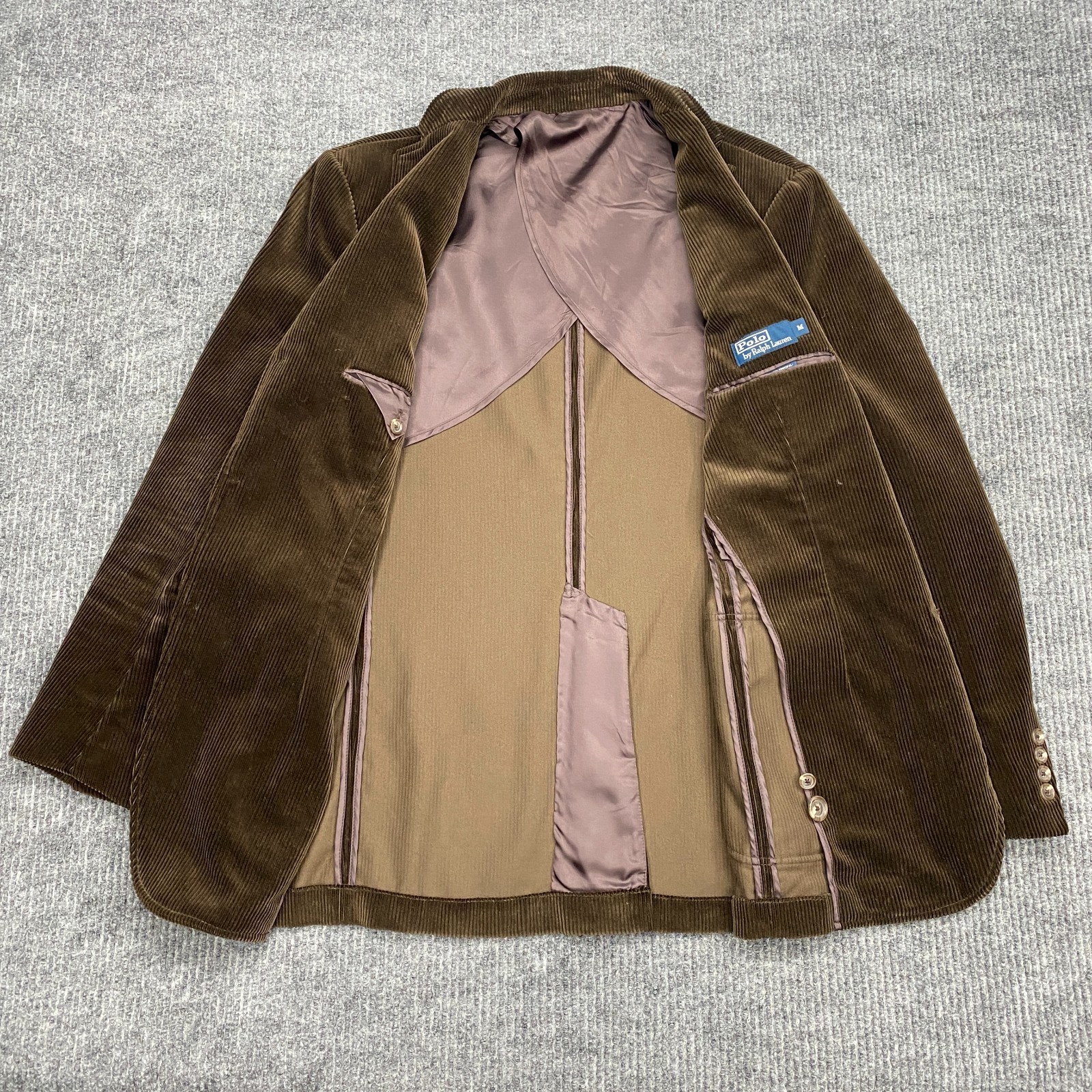 Vintage Polo Ralph Lauren Brown Corduroy Sport Coat Blazer Mens Medium