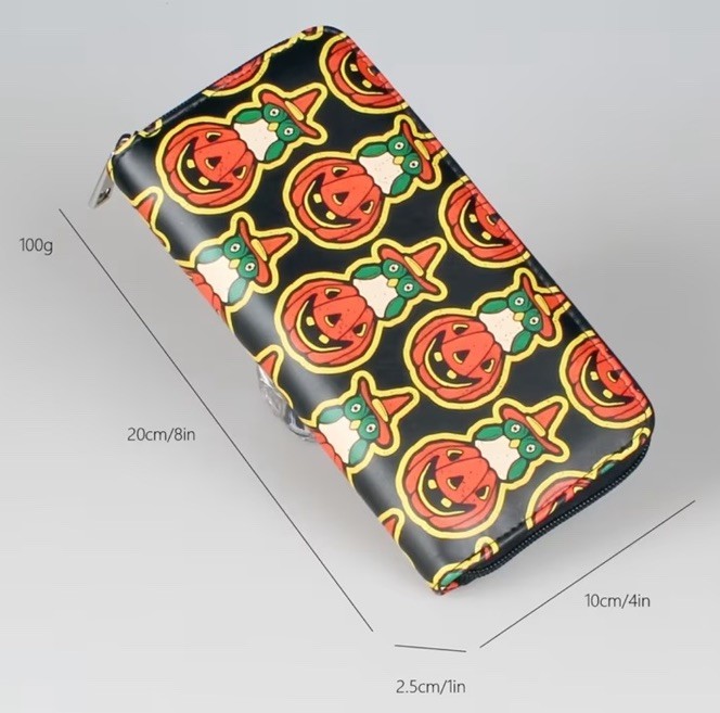 Vintage Looking Halloween Wallet. Cute. Festive.🦉Pumpkins🎃. Casual. Daily