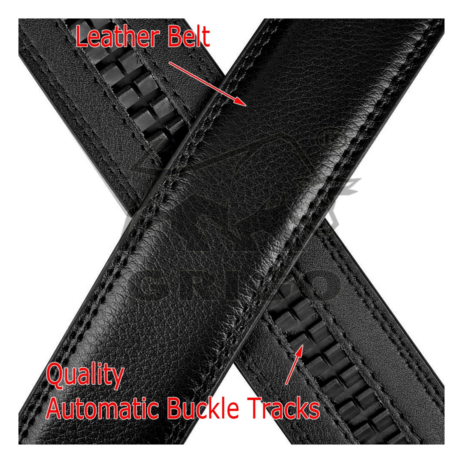 Men’s Automatic Click Lock Buckle Waist Strap Dress Comfort Black Belt Casual