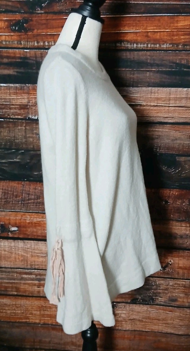 Octavia Sweater Size M White Bell Sleeve Tie Cuff Maternity