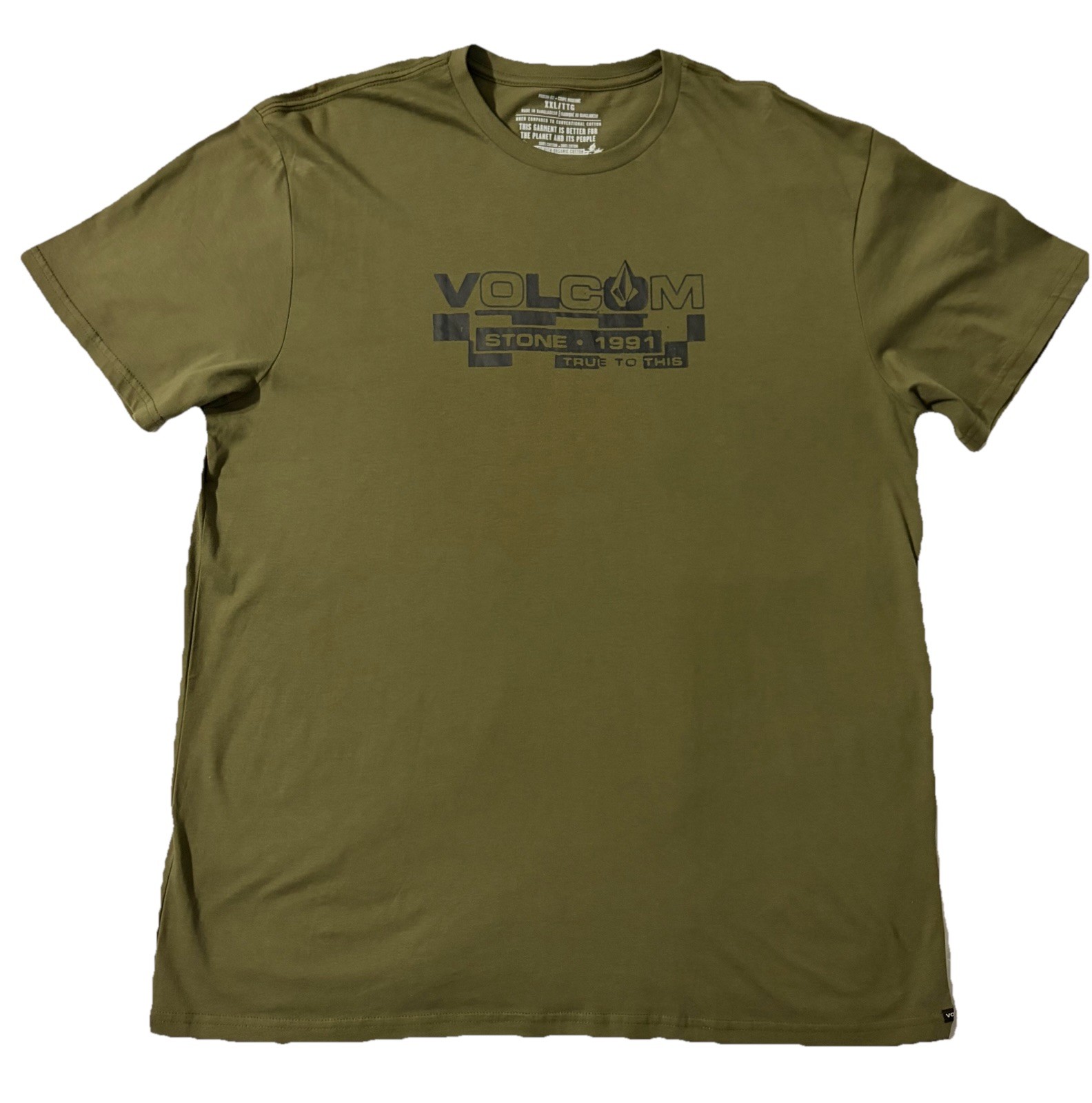 Volcom Men’s Green Cotton Graphic Logo Crew Neck Short Sleeve T-Shirt 2XL