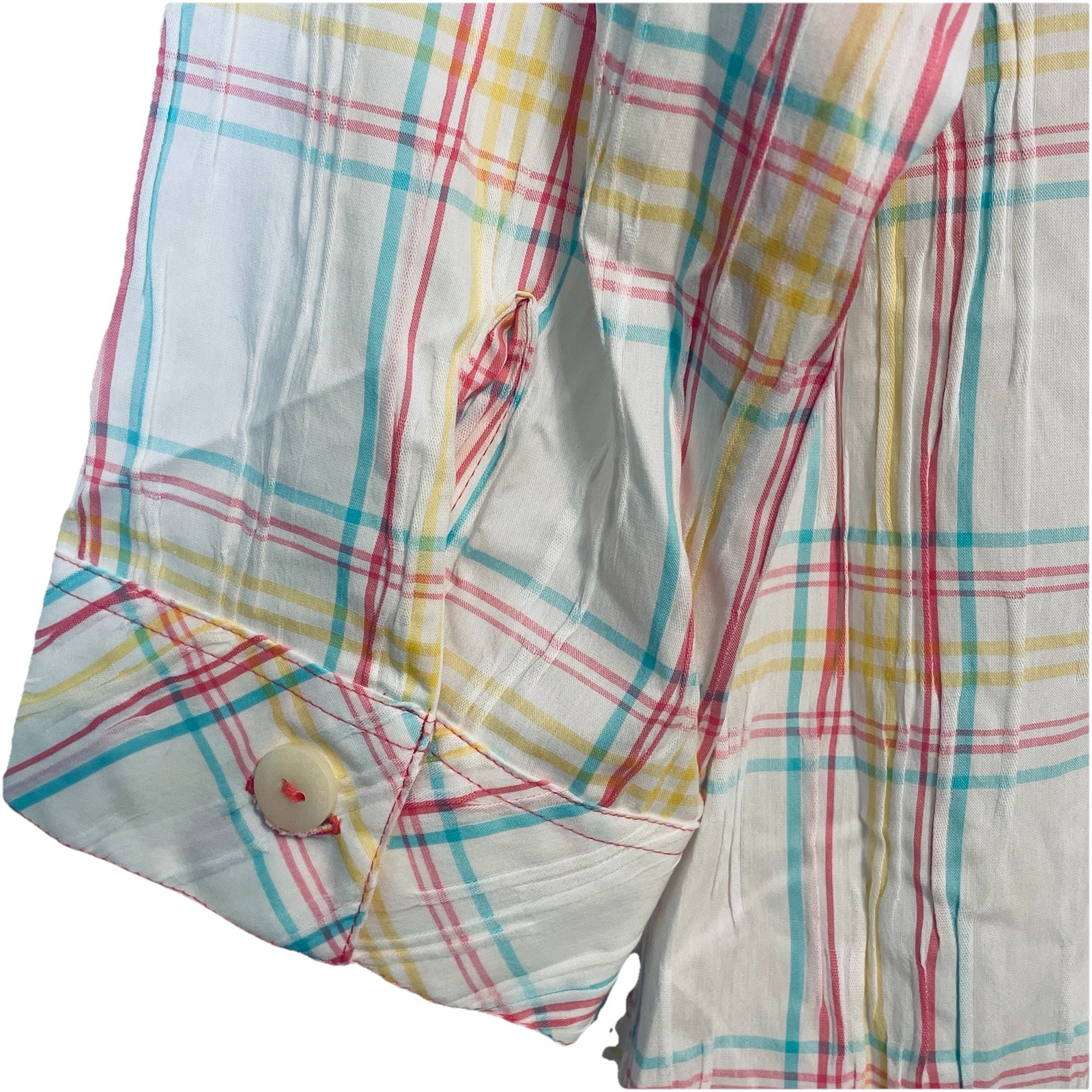 Foxcroft NYC Delaney Crinkle Plaid Dress Plus Size 14W NEW Pastel Summer Pockets