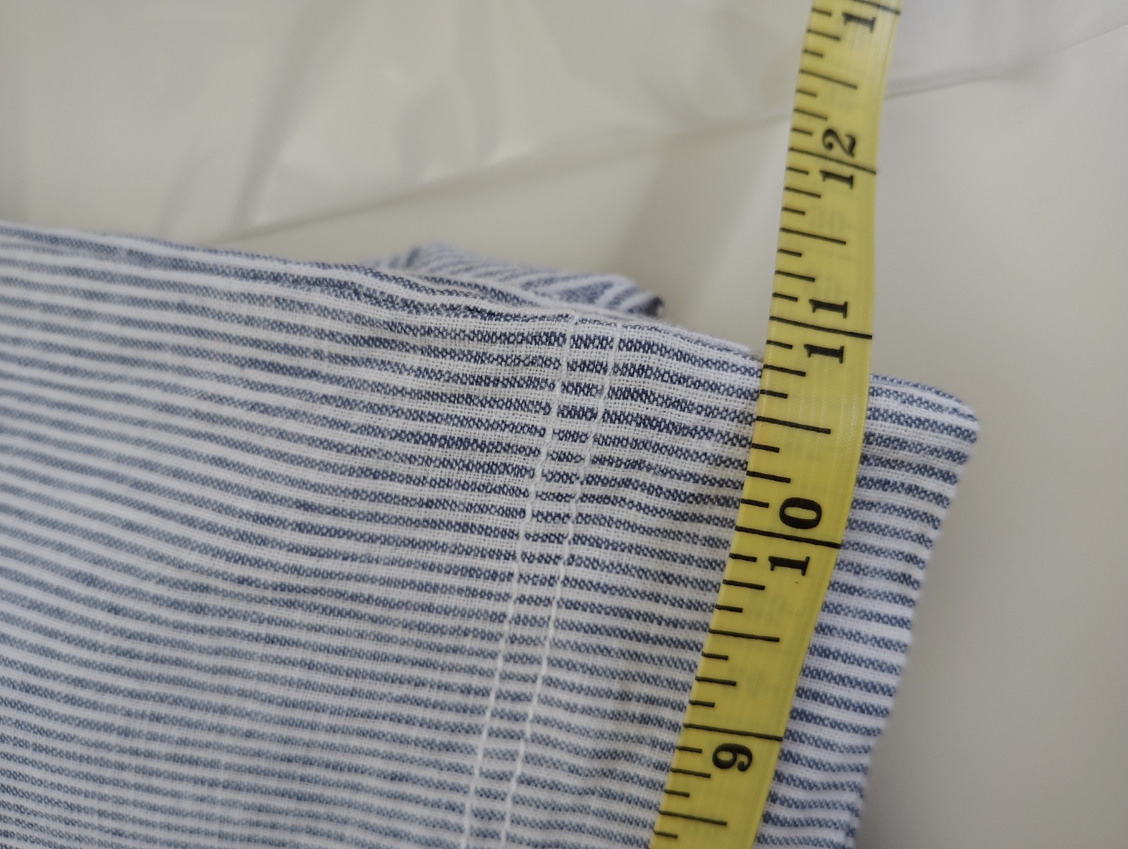 Talbots Striped Wide Leg Pants Size 14 Linen Cotton Drawstring Casual Summer