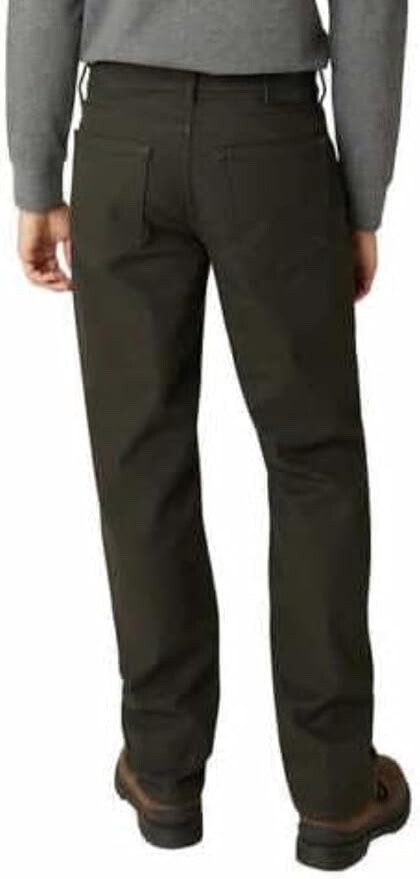 Weatherproof Men’s Reg Fit Fleece-Lined Stretch Canvas Pants, Moon Shadow 40×32