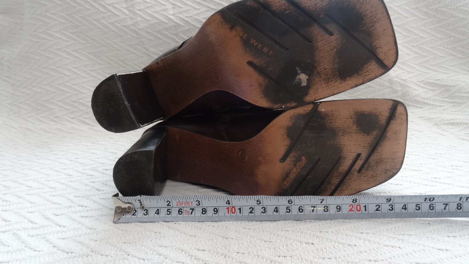 NINE WEST Women’s Rand Size 10 1/2 Medium 10.5 M Mid Calf Boots Brown Leather
