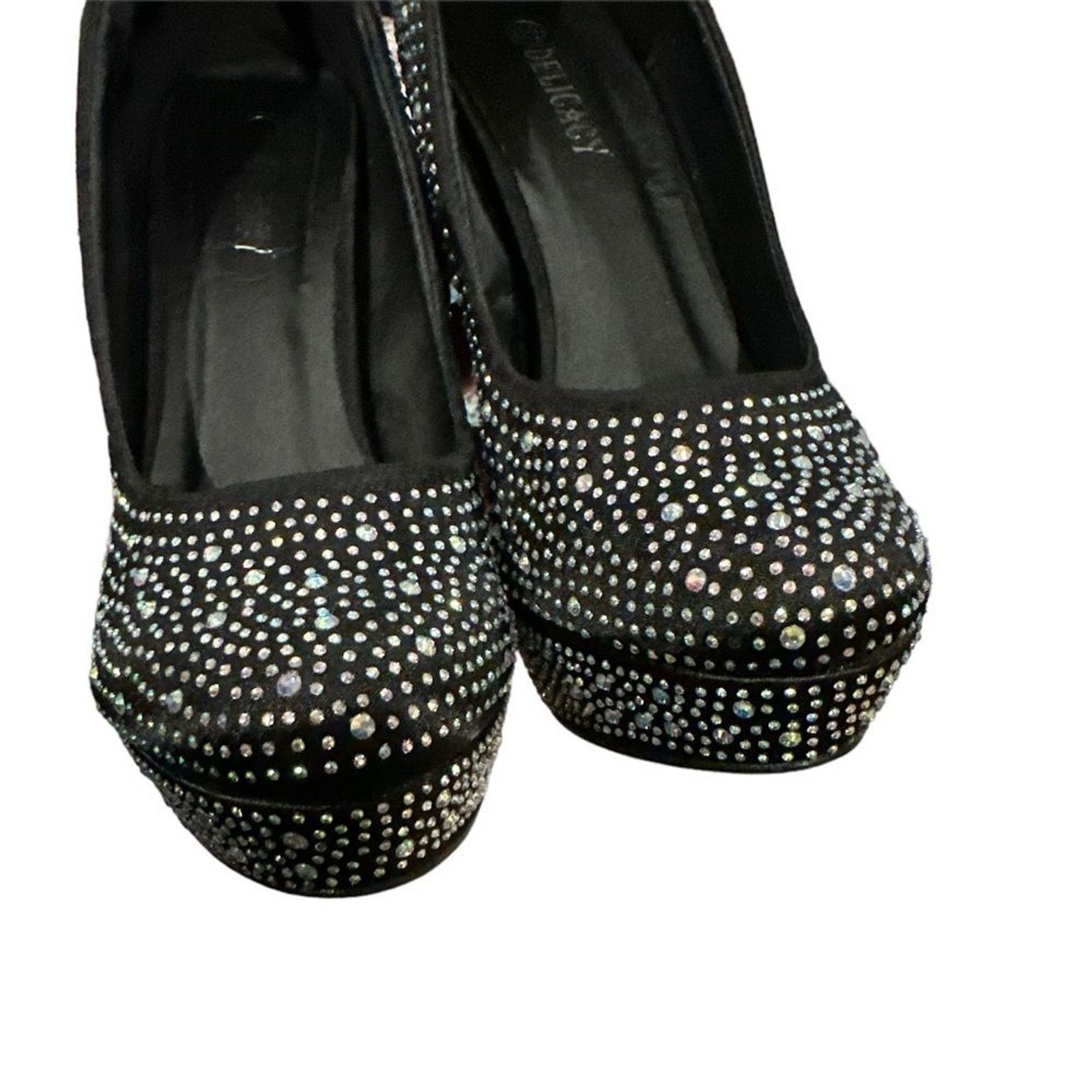 DELICACY DELUXY PLATFORM STILETTO BLING SHOES 6.5