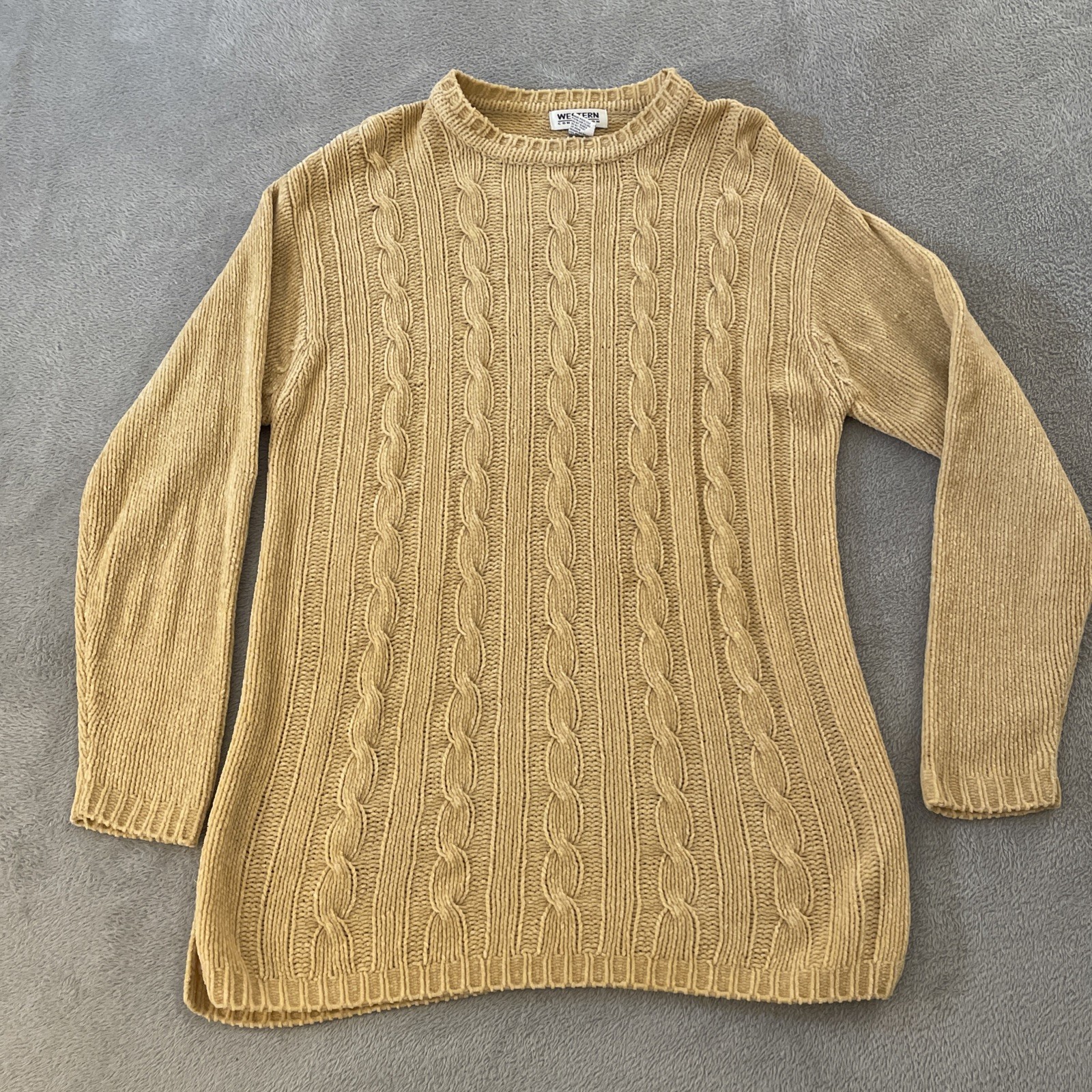 Vintage Western Connection Cable Knit Sweater Men’s Large L Fisherman Beige Top