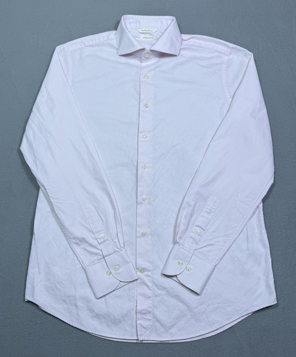 Suitsupply Egyptian Cotton Dress Shirt Mens 16.5 34/35 42 Slim Fit Pink Refined
