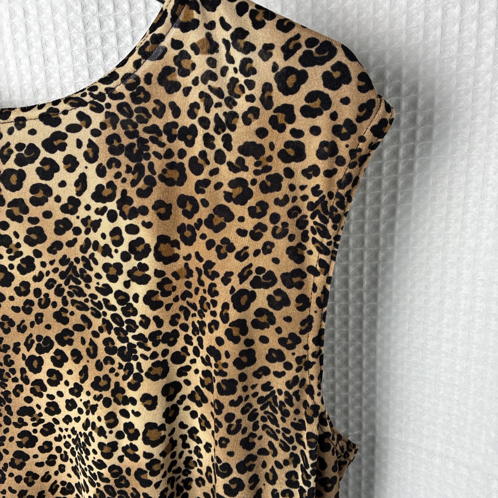 Vintage Leopard Print Tank L Stretch 90s Mob Wife Cheetah Retro Streetwear Shirt