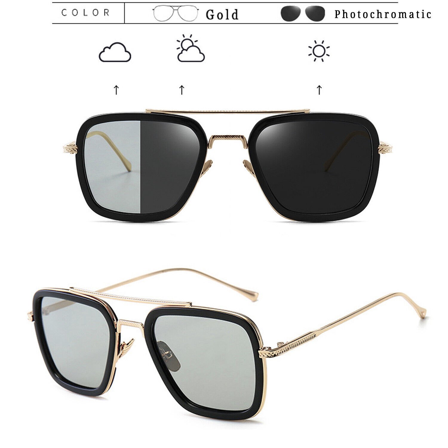 Fashion Square Sunglasses Mens Women Metal Retro Outdoor Sport Shade Glasses US
