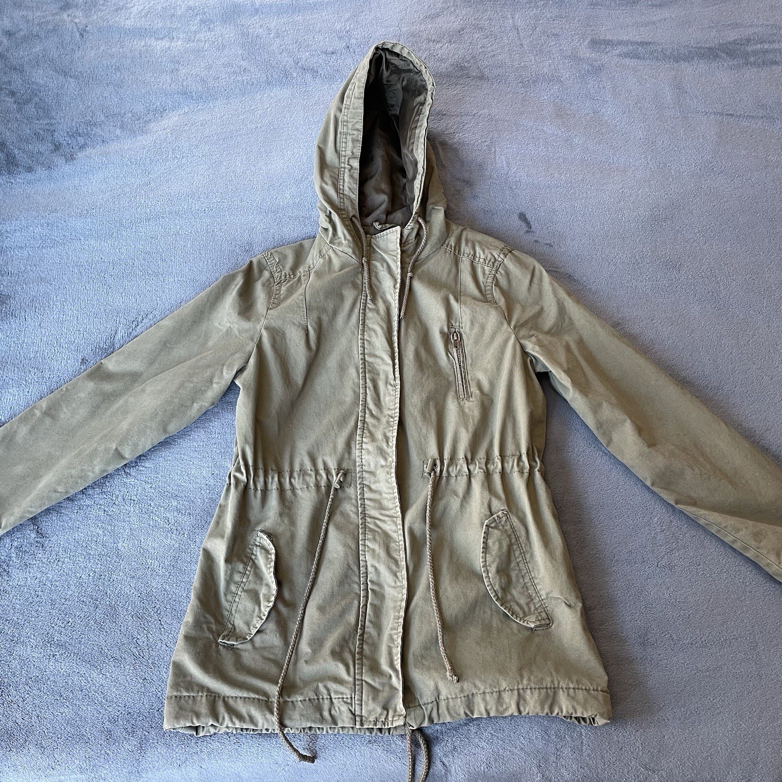 Ambiance Outerwear Women’s Long Sleeve Green Zip Up/Snap Up Hooded Jacket L
