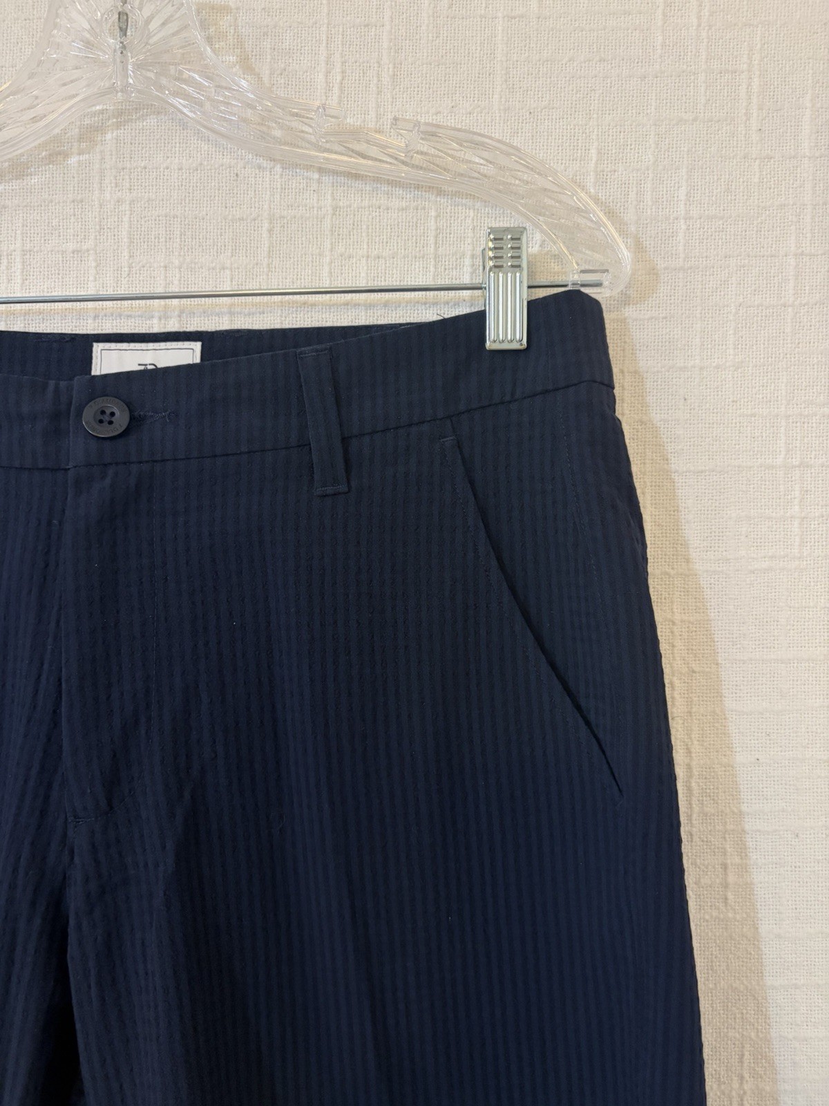 7DIAMONDS La Jolla Seersucker Stripe Chino Shorts Blue Relaxed Stretch